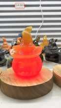 Load image into Gallery viewer, Christmas crystal hollow pumpkin hat table lamp