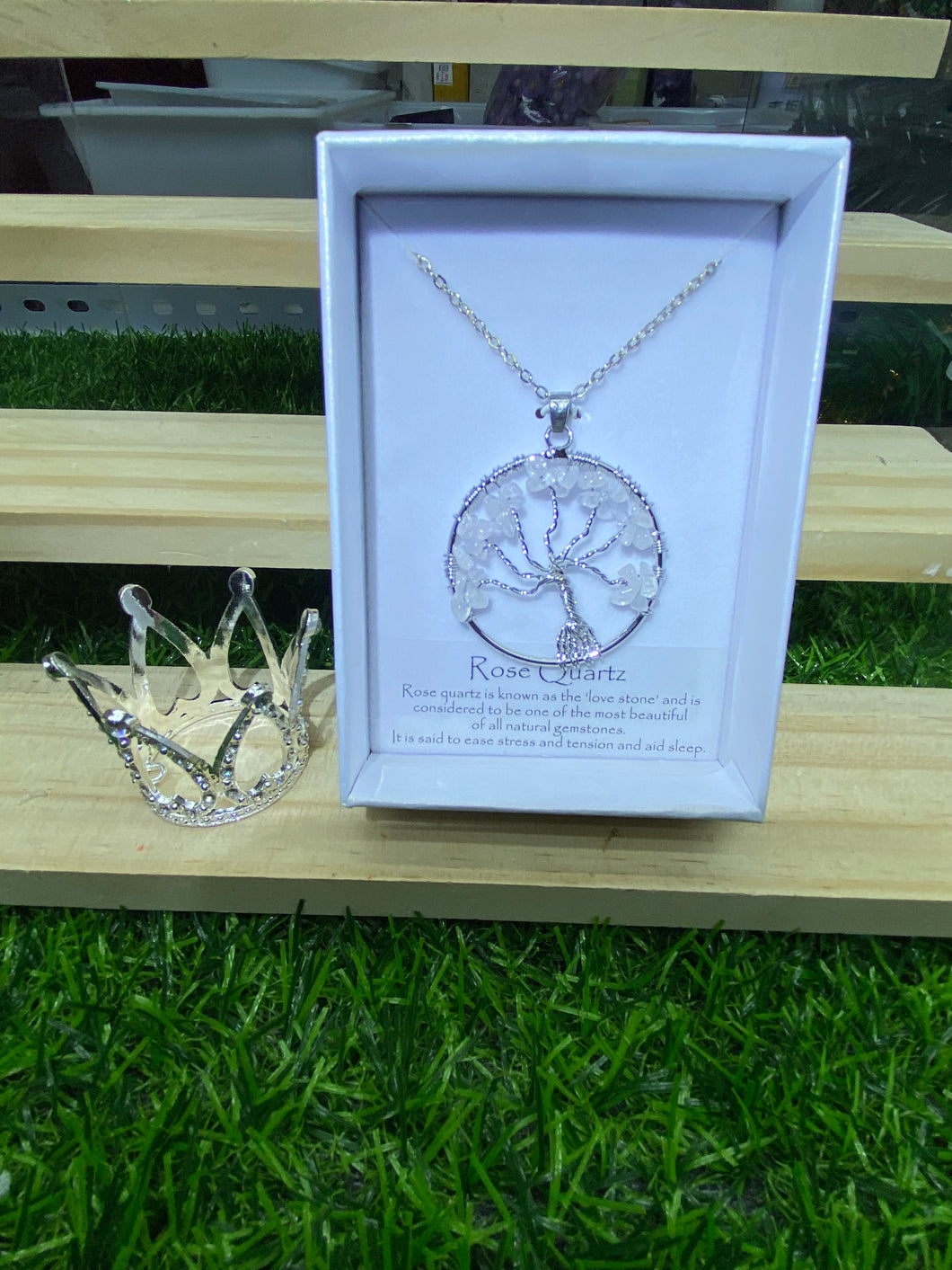 Natural energy Crystal tree of life good luck Pendant