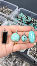 Load image into Gallery viewer, Turquoise and Obsidian Pendant