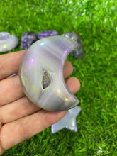 Load image into Gallery viewer, Drusy agate moon&star