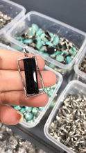 Load image into Gallery viewer, Turquoise and Obsidian Pendant