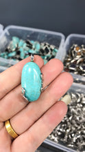 Load image into Gallery viewer, Turquoise and Obsidian Pendant