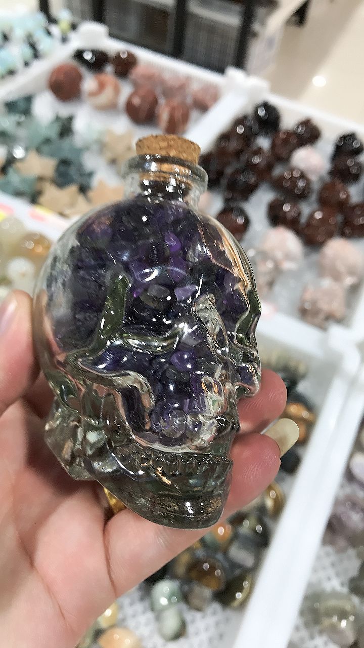 Crystal skull energy bottle