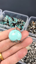 Load image into Gallery viewer, Turquoise and Obsidian Pendant