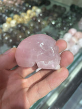 Load image into Gallery viewer, Obsidian&rose quartz skull-mini