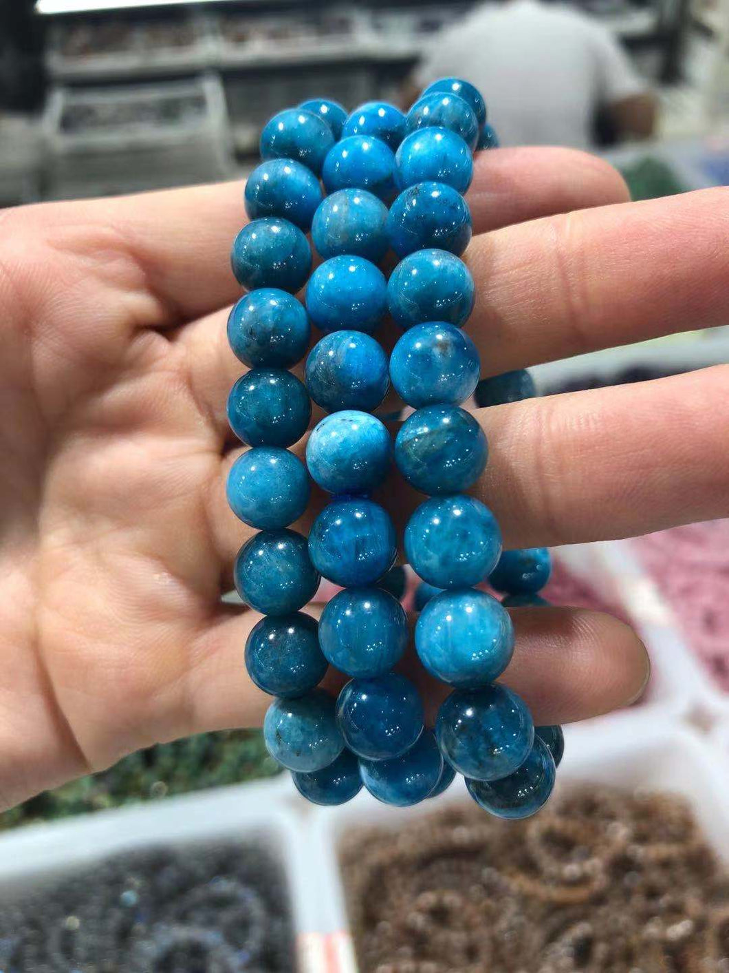 Blue apatite bracelet