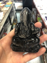 Load image into Gallery viewer, Silver obsidian Elephant God