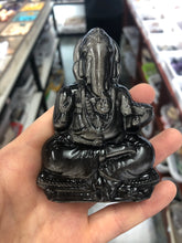 Load image into Gallery viewer, Silver obsidian Elephant God