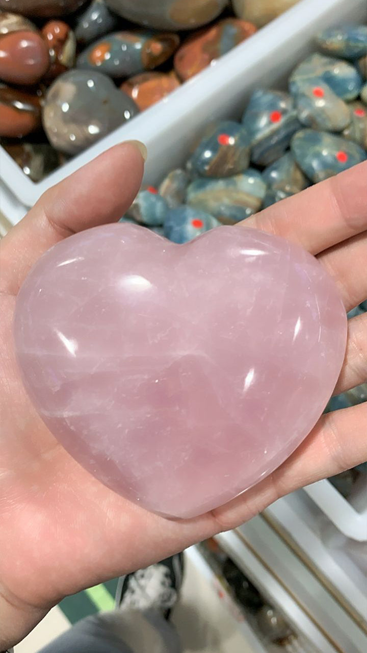 Rose quartz love heart