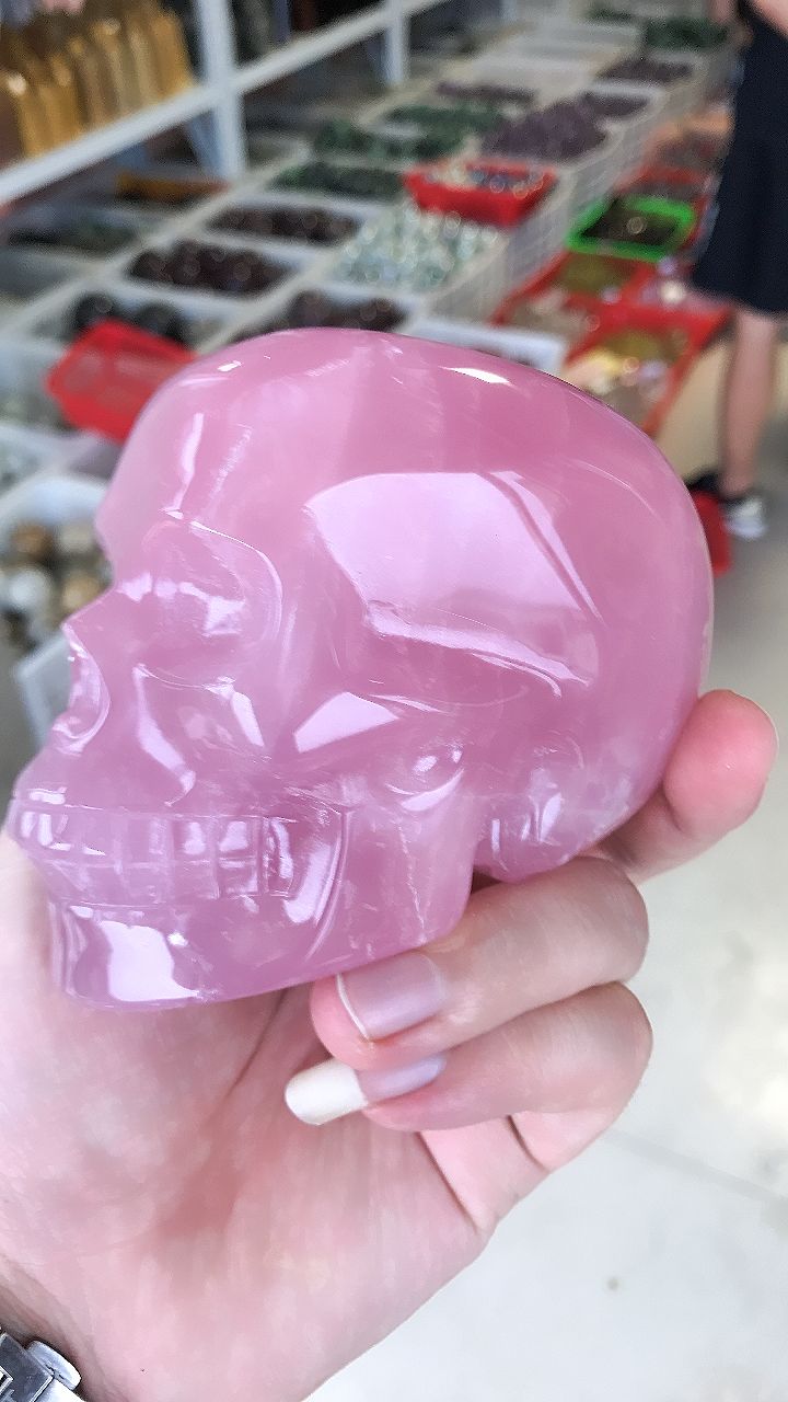 Pure Rose Quartz Skull