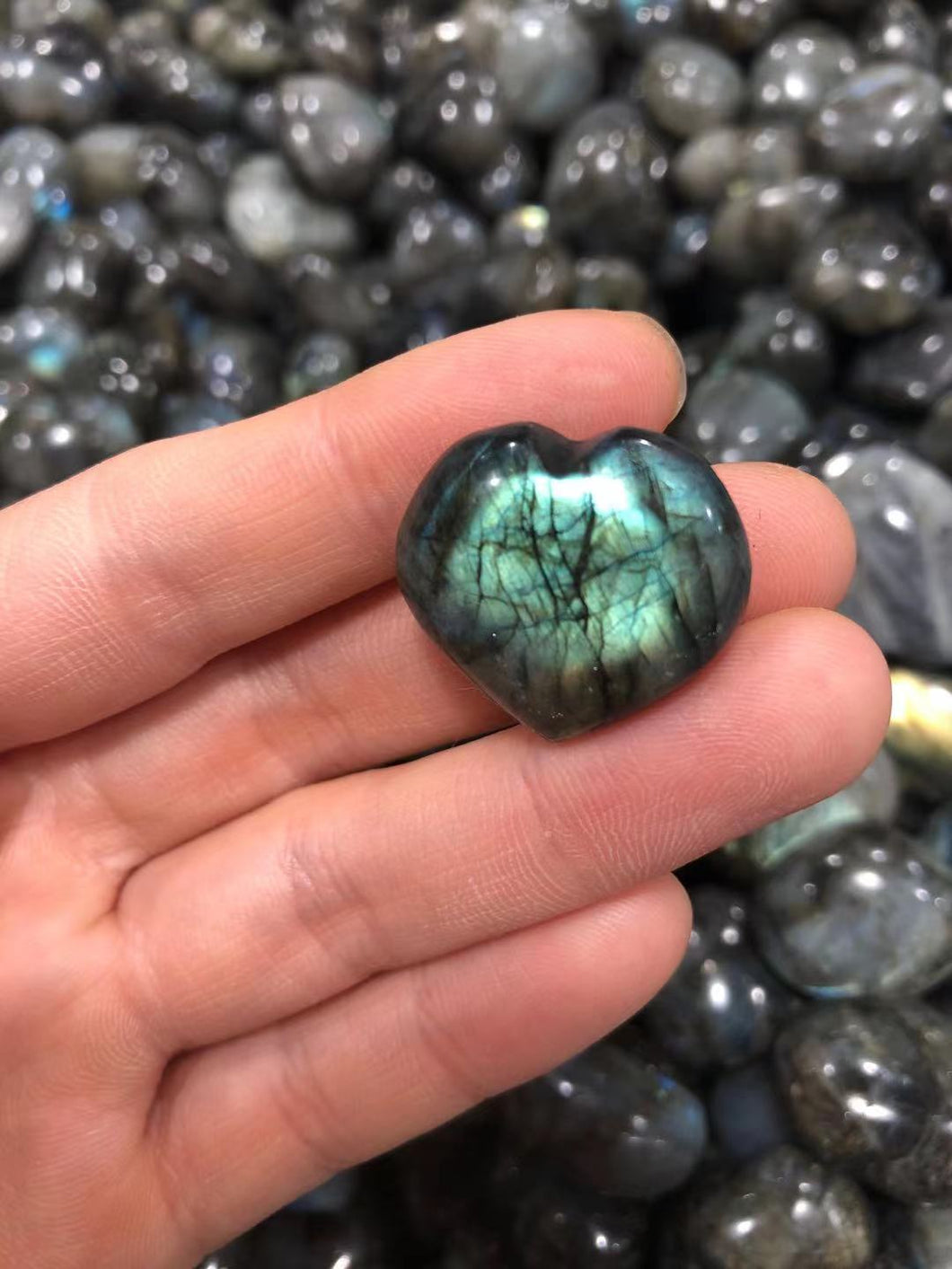 Labradorite heart