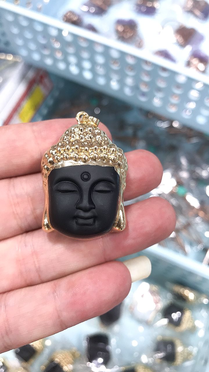 Crystal buddha head pendant
