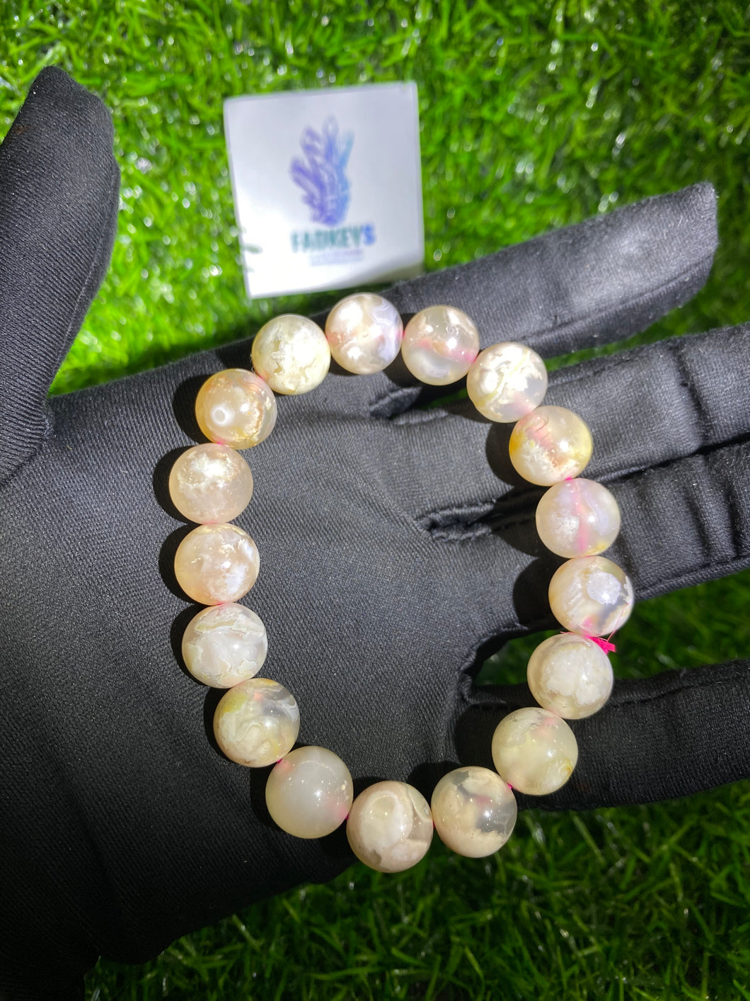 Flower agate bracelet【12mm】