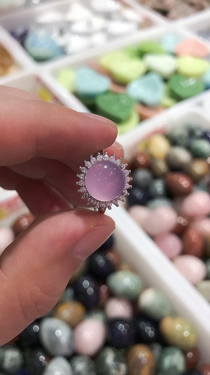 Purple fluorite sun ring