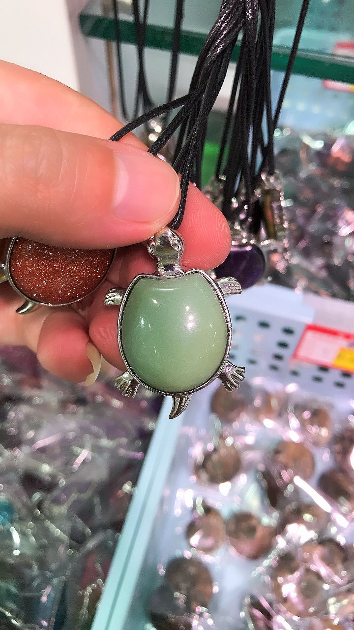 Turtle crystal  good luck pendant