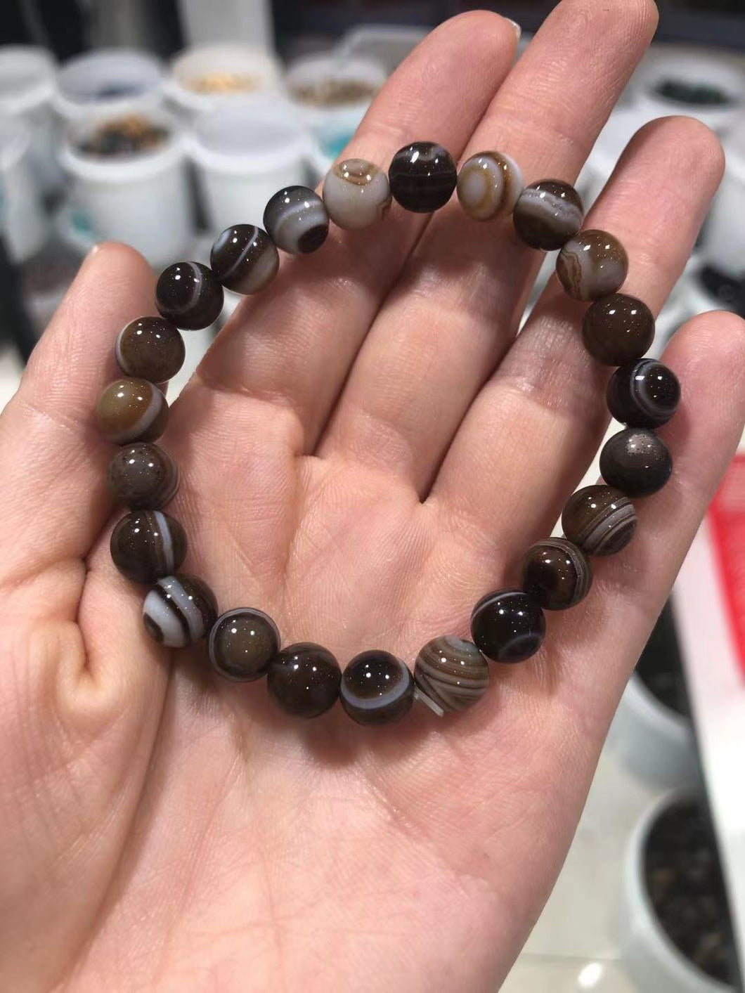 Silk skyeye agate bracelet